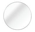 Silver 36 Inch Metal Round Bathroom Mirror Silver Classic Mdf Glass Aluminium Alloy