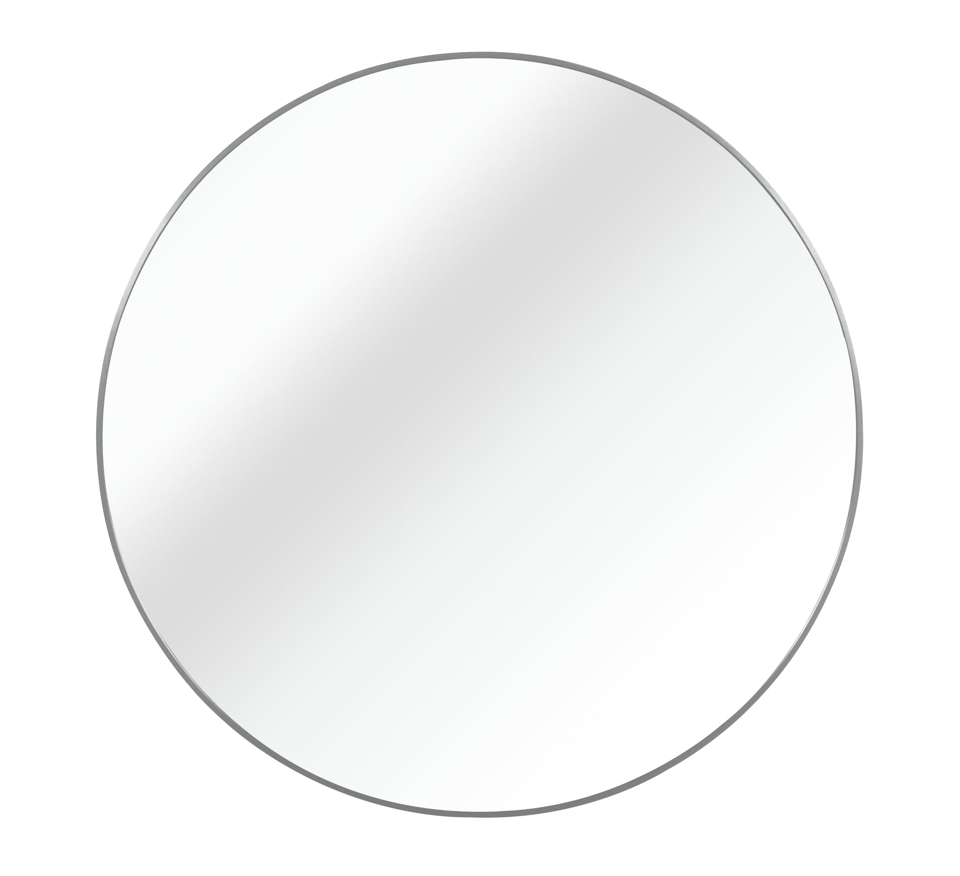 Silver 36 Inch Metal Round Bathroom Mirror Silver Classic Mdf Glass Aluminium Alloy