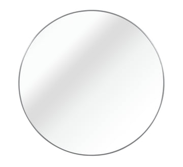 Silver 42 Inch Metal Round Bathroom Mirror Silver Classic Mdf Glass Aluminium