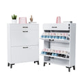 Shoe Storage Cabinet For Entryway, Free Standing Shoe Organizer With 2 Flip Drawers, Hidden Shoe Rack Storage Organizer For Doorway Hallway Closet, White White Mdf
