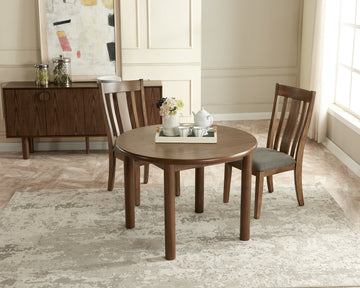 42" Round Dining Table For 4 Person, Retro Kitchen Table, Wooden Dinner Room Table With Solid Wood Legs For Home Kitchen Restaurant Living Room, Ultra Easy To Assemble Walnut Solid Wood Mdf