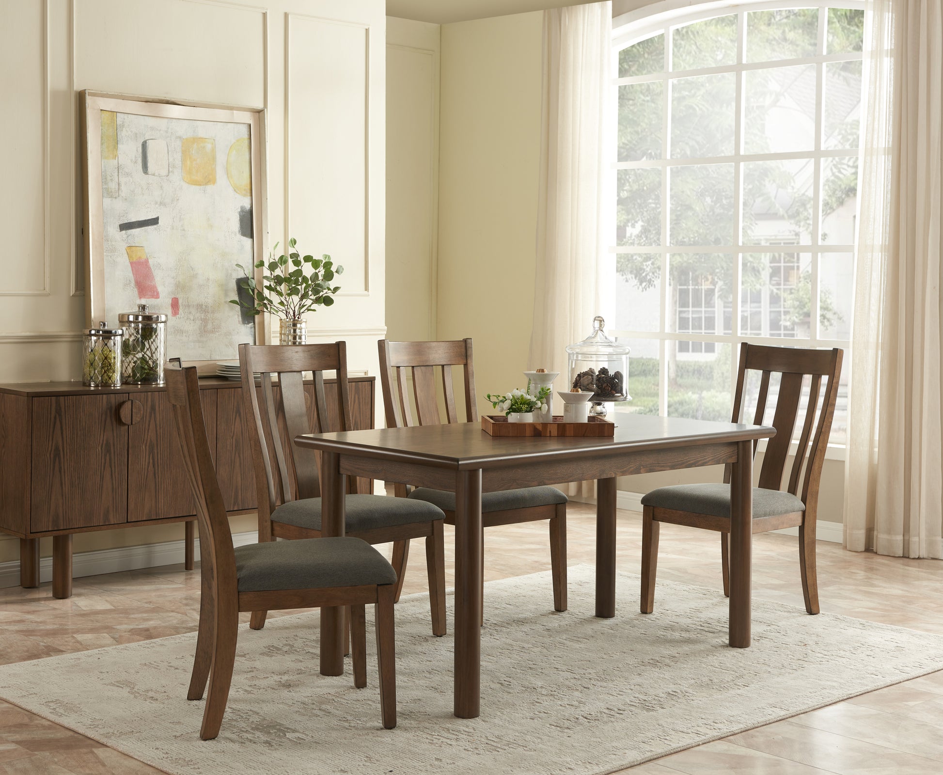 60" Rectangular Dining Table For 6 Person, Retro Kitchen Table, Wooden Dinner Room Table With Solid Wood Legs For Home Kitchen Restaurant Living Room, Ultra Easy To Assemble Walnut Solid Wood Mdf
