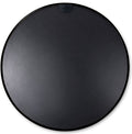 Black 20 Inch Metal Round Bathroom Mirror Black Classic Mdf Glass Aluminium Alloy