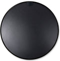 Black 32 Inch Metal Round Bathroom Mirror Black Classic Mdf Glass Aluminium Alloy