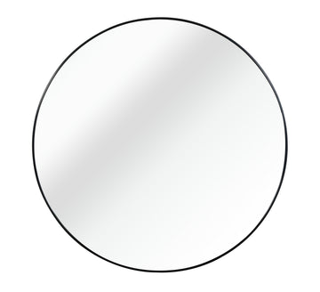 Black 36 Inch Metal Round Bathroom Mirror Black Classic Mdf Glass Aluminium Alloy