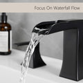 Bathroom Faucets For Sink 3 Hole Black 8 Inch Widespread Bathroom Sink Faucet With Pop Up Drain Double Lever Handle Faucet Bathroom Vanity Faucet Basin Mixer Tap Faucet With Hose Bathroom Joystick Geometric Two Black Side Sprayer Deck Mounted Cartridge