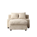 Modern Luxury Sofa Couch For Living Room Quality Corduroy Upholstery Sleeper Sofa Bed Daybed Beige Beige Corduroy 1 Seat