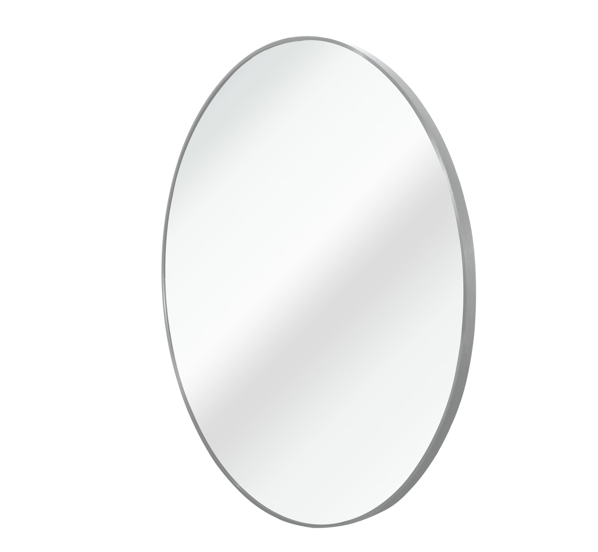 Silver 32 Inch Metal Round Bathroom Mirror Silver Classic Mdf Glass Aluminium Alloy