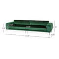 Mirod Comfy 4 Seat Sofa With Metal Legs, Modern For Living Room And Study Emerald Velvet 4 Seat