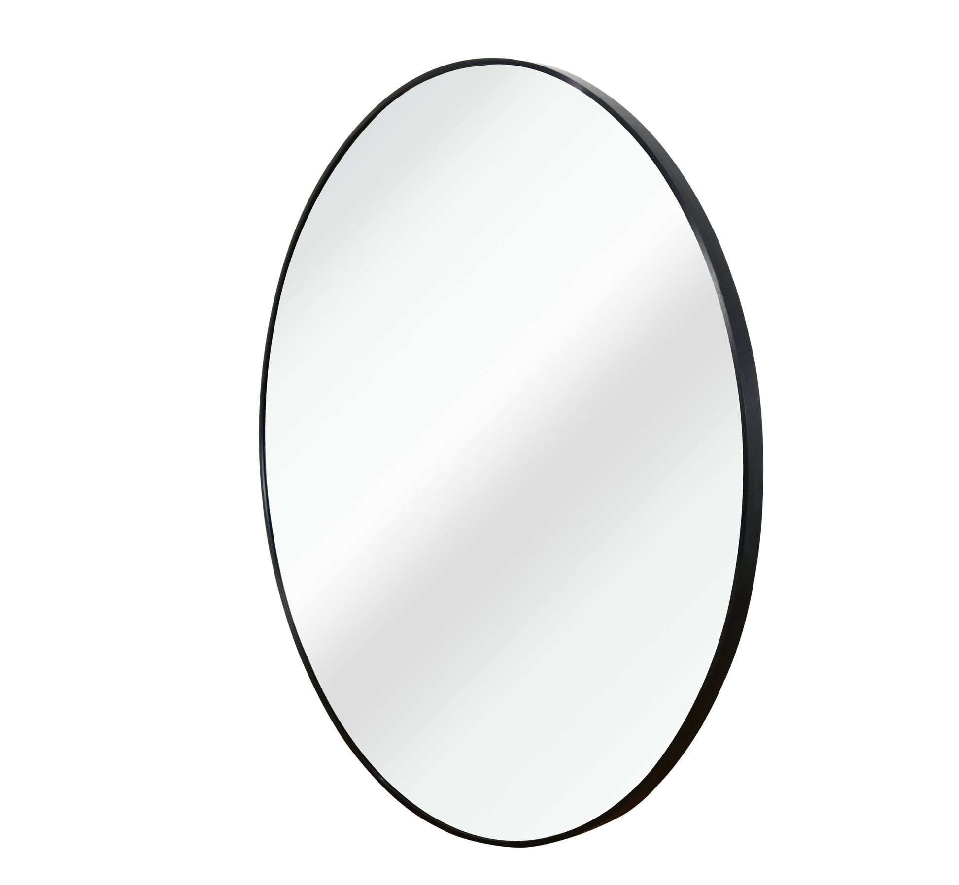 Black 42 Inch Metal Round Bathroom Mirror Black Classic Mdf Glass Aluminium