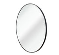 Black 39 Inch Metal Round Bathroom Mirror Black Classic Mdf Glass Aluminium Alloy