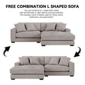 106.28Inch Sectional Couch Covers L Shaped Sofa Covers Chaise Lounge Cover 2 Pieces Sofa Cover Soft With 6Pcs Pillows For Living Room,Office. Light Brown Corduroy 4 Seat