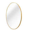 Gold 39 Inch Metal Round Bathroom Mirror Gold Classic Mdf Glass Aluminium Alloy