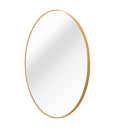 Gold 16 Inch Metal Round Bathroom Mirror Gold Classic Mdf Glass Aluminium Alloy