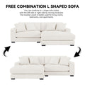 106.28Inch Sectional Couch Covers L Shaped Sofa Covers Chaise Lounge Cover 2 Pieces Sofa Cover Soft For Living Room,Office,Beige Beige Corduroy 4 Seat