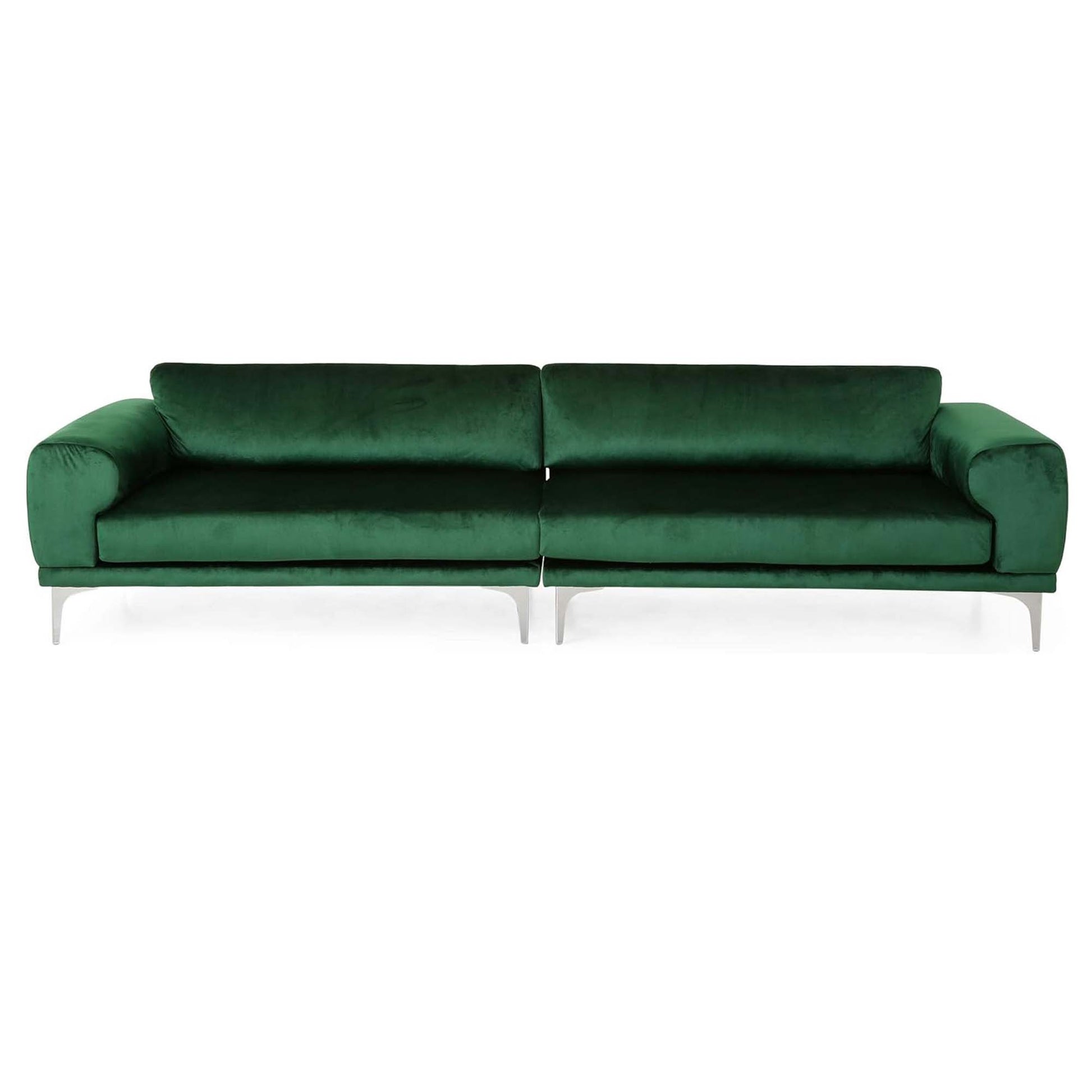 Mirod Comfy 4 Seat Sofa With Metal Legs, Modern For Living Room And Study Emerald Velvet 4 Seat