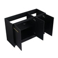 48 Inch Freestanding Bathroom Vanity With Resin Sink, With Soft Closing Door, Kd Package Black Chestnut Bathroom Modern Plywood