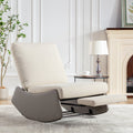 Modern Rocking Chair Recliner, Comfy Rocker Nursery Chair With Footrest, Accent Reading Chair, Upholstered Lounge Chair For Relaxing, Resting,Soft Padded Rocker For Indoor Living Room Bedroom,Gray