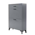 Shoe Storage Cabinet For Entryway, Free Standing Shoe Organizer With 2 Flip Drawers, Hidden Shoe Rack Storage Organizer For Doorway Hallway Closet, Gray Gray Mdf