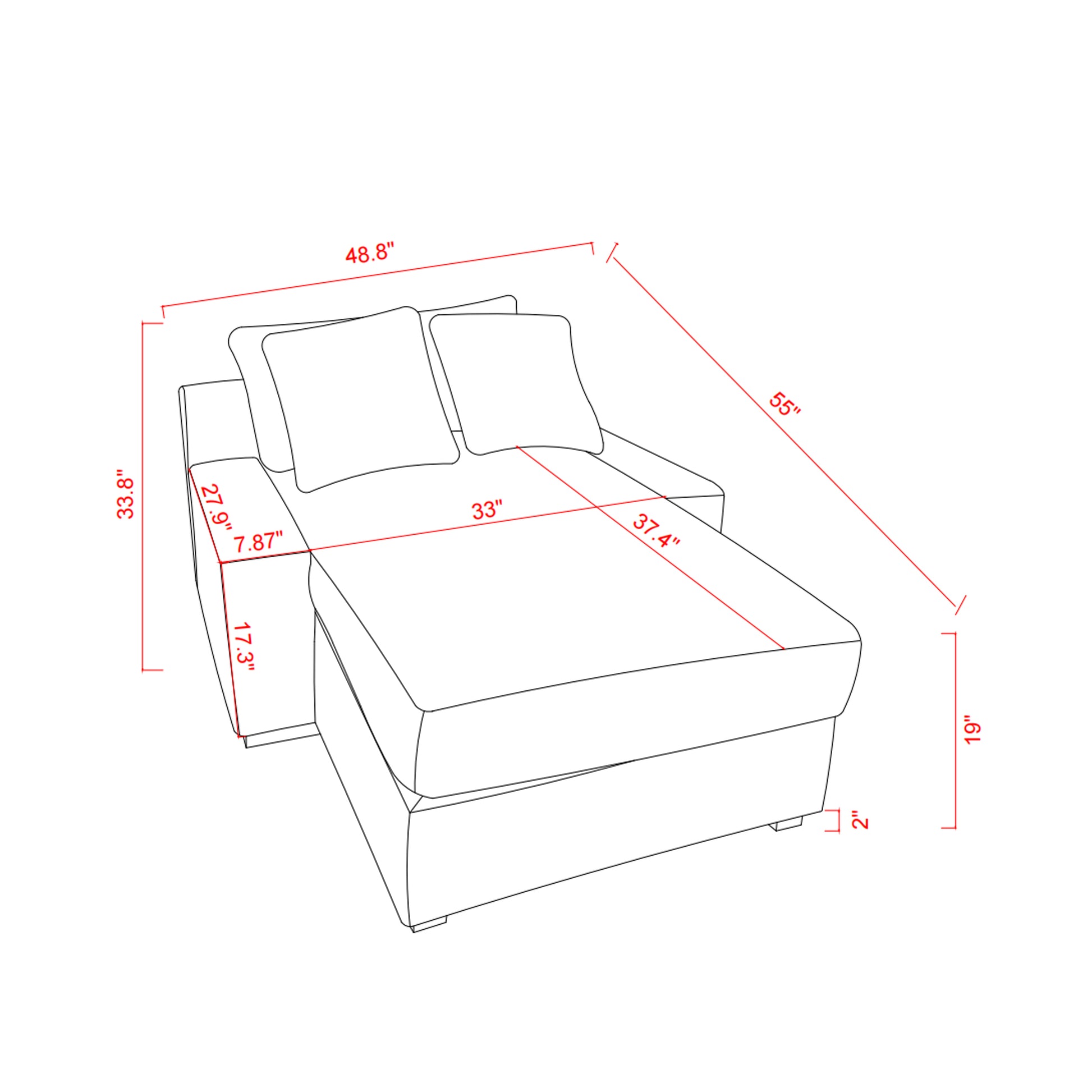 Modern Luxury Sofa Couch For Living Room Quality Corduroy Upholstery Sleeper Sofa Bed Daybed Black Black Corduroy 1 Seat