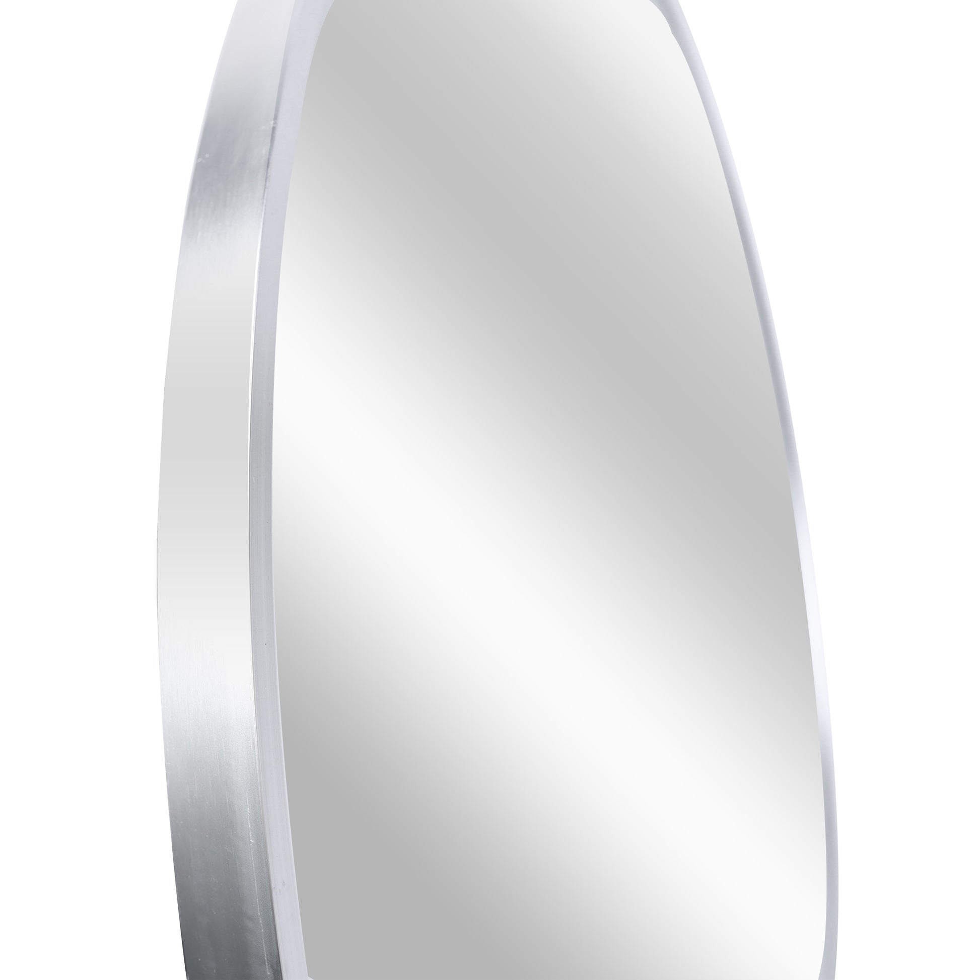 Silver 42 Inch Metal Round Bathroom Mirror Silver Classic Mdf Glass Aluminium