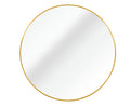 Gold 39 Inch Metal Round Bathroom Mirror Gold Classic Mdf Glass Aluminium Alloy