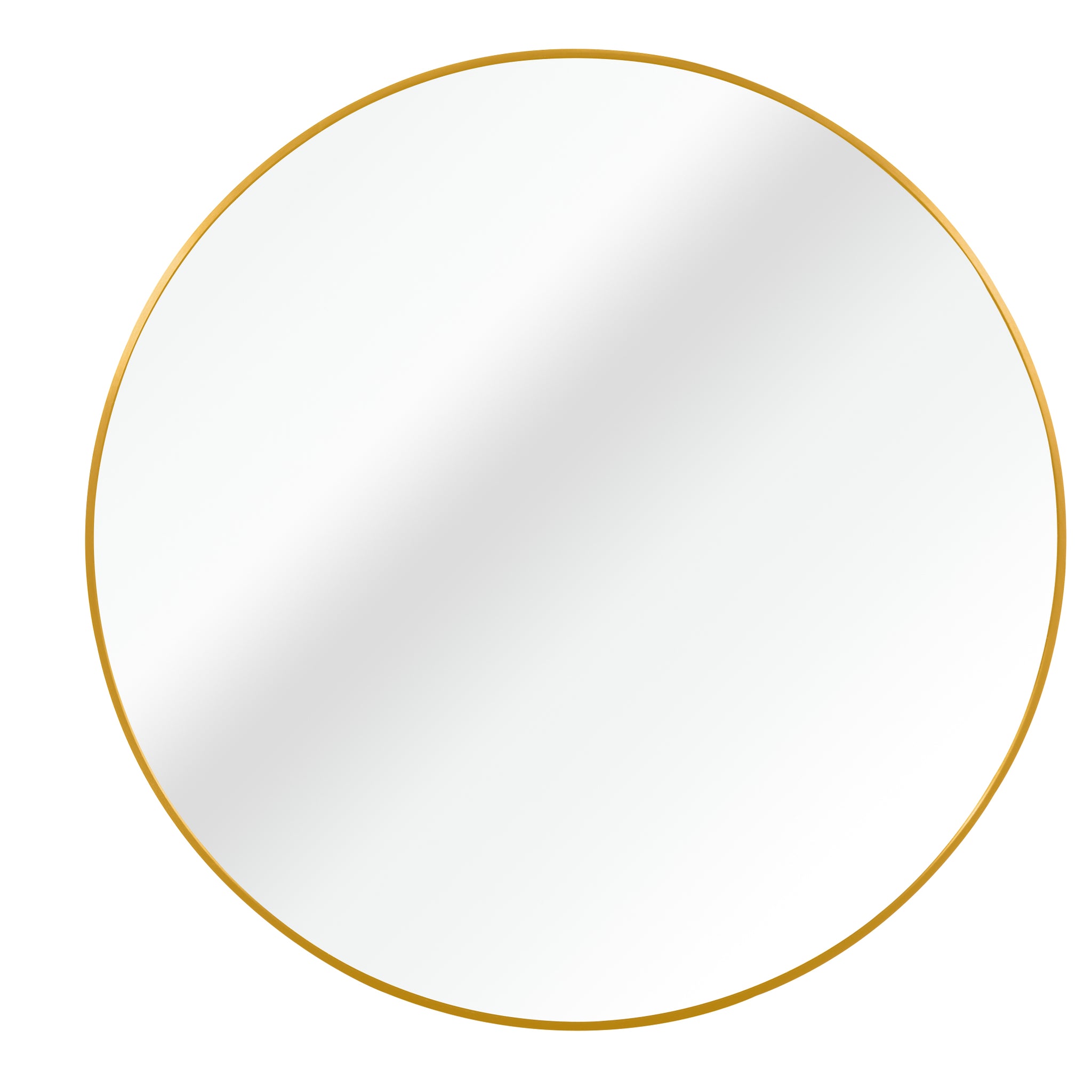 Gold 16 Inch Metal Round Bathroom Mirror Gold Classic Mdf Glass Aluminium Alloy