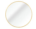 Gold 30 Inch Metal Round Bathroom Mirror Gold Classic Mdf Glass Aluminium Alloy