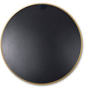 Gold 32 Inch Metal Round Bathroom Mirror Gold Classic Mdf Glass Aluminium Alloy