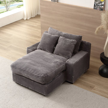 Modern Luxury Sofa Couch For Living Room Quality Corduroy Upholstery Sleeper Sofa Bed Daybed Grey Grey Corduroy 1 Seat