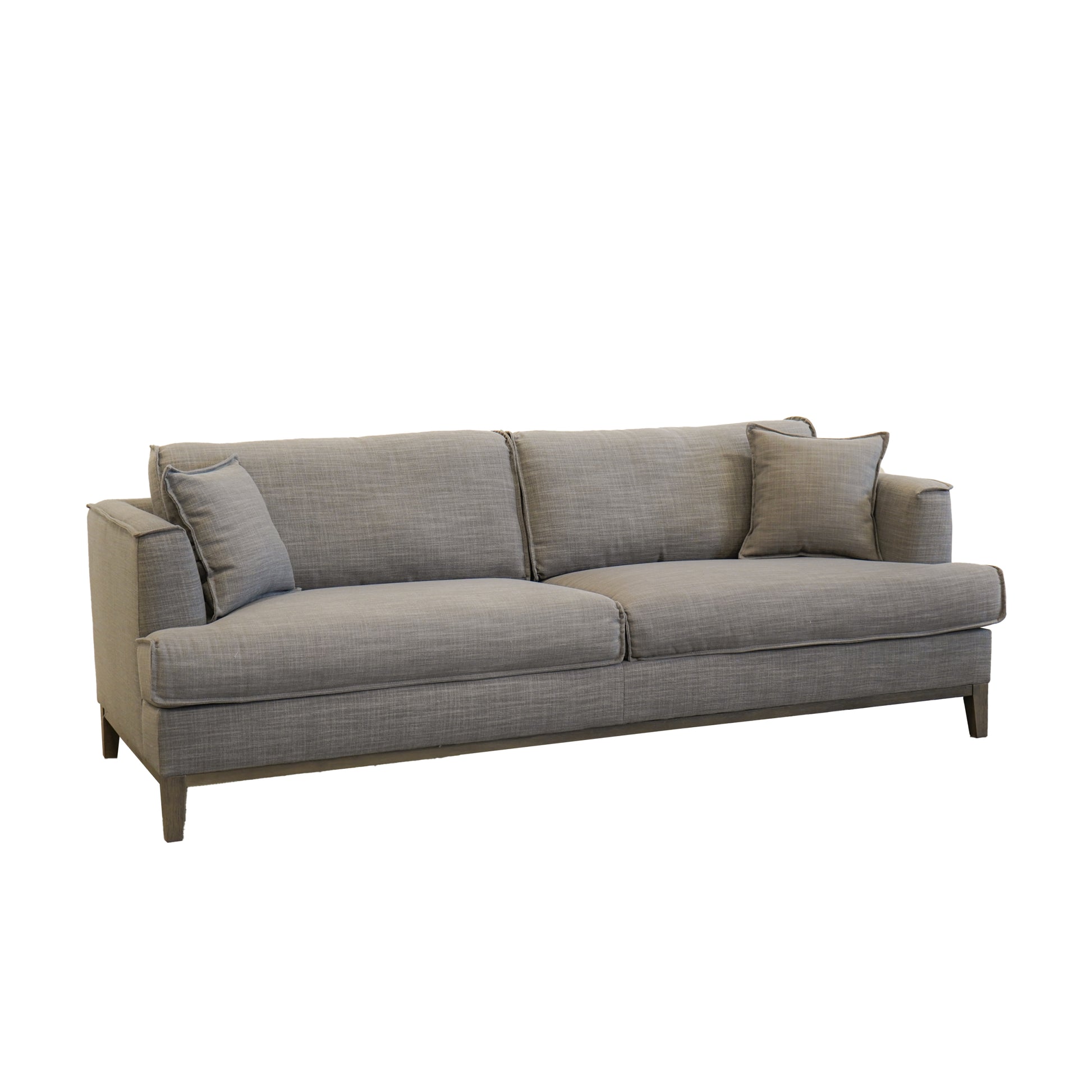 Aspen Grey Linen Sofa Grey Wood Linen 3 Seat