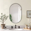 Black 20 X 33 Inch Metal Oval Mirror Black Classic Mdf Glass Aluminium Alloy