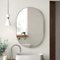 Silver 20 X 28 Inch Metal Oval Mirror Silver Classic Mdf Glass Aluminium Alloy