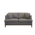 Aspen Grey Linen Loveseat Grey Wood Linen