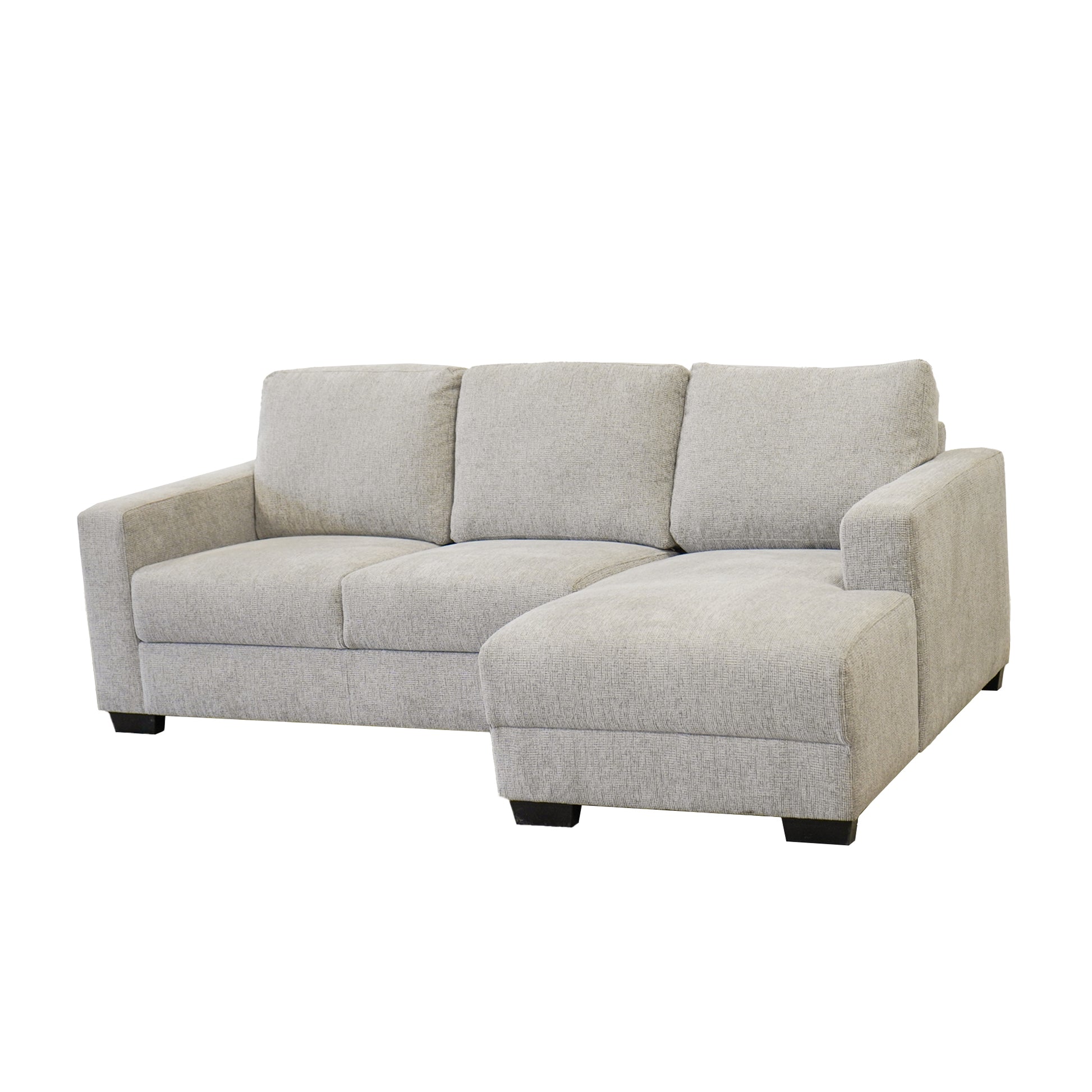 Roy Grey Right Facing Sectional Grey Polyester 3 Seat