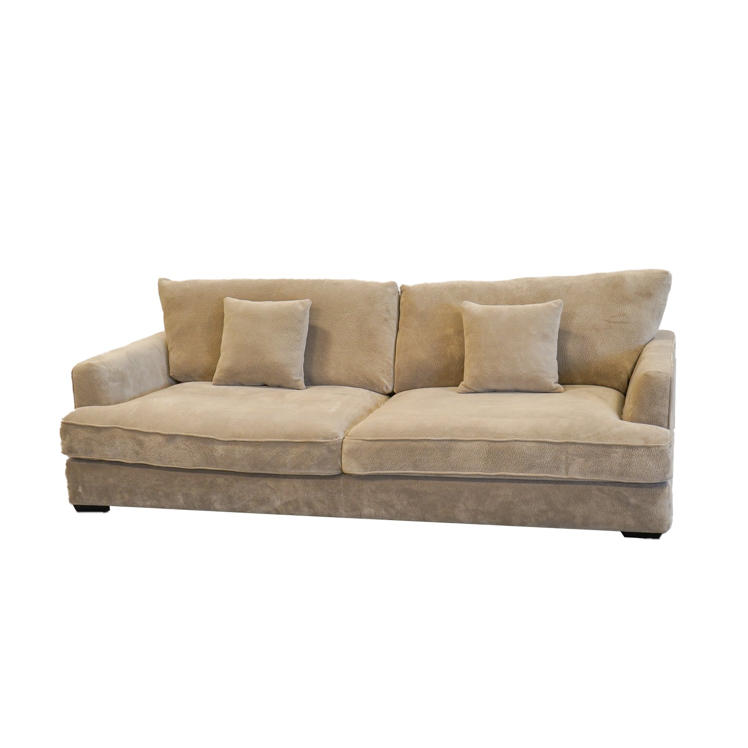 Ashton Beige Down Sofa Beige Wood Chenille 3 Seat