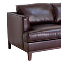 Aspen Brown Top Grain Leather Beautiful Brown Wood Leather 2 Seat