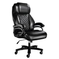 Big And Tall Office Chair, 500Lbs High Back Large Executive Chair With Electric Airbag Heating High Back Computer Chair With Wide Seat, Black Ergonomic Leather Rocking Chair Black Leather