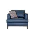 Aspen Navy Top Grain Leather Chair Navy Wood Leather