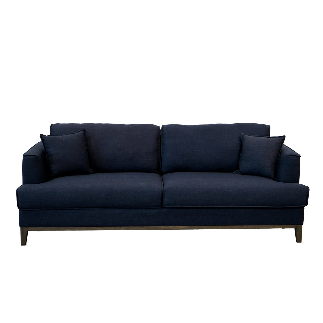 Aspen Navy Linen Sofa Navy Wood Linen 3 Seat