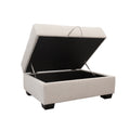 Scottsdale Beige Storage Ottoman Beige Wood Polyester Blend