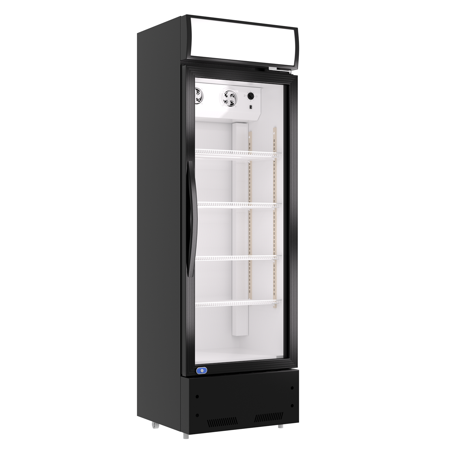 23" Single Glass Door Refrigerator Antique Black American Design Polyurethane Foam Abs Steel Q235