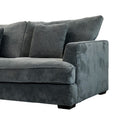 Ashton Grey Down Loveseat Grey Wood Chenille