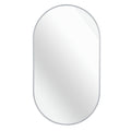 Silver 20 X 28 Inch Metal Oval Mirror Silver Classic Mdf Glass Aluminium Alloy