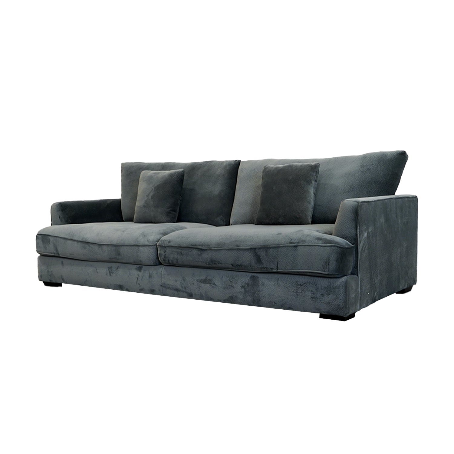 Ashton Grey Down Sofa Grey Wood Chenille 3 Seat