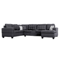 Brigham U Shaped Sectional Grey Grey Polyester 5 Seat