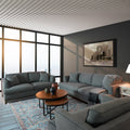 Aspen Grey Linen Chair Grey Wood Linen