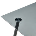 Glass Rectangle Grey Tables Glass Table Top And Metal Legs For Small Space,Dining Room, Home, Office, Kitchen Grey Seats 4 Primary Living Space Modern Rectangular Glass