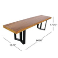 Verona Concrete Dining Bench Top Grey Oak Plaid Grey Oak Concrete