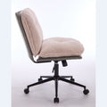 Oversize Seat Cirss Cross Chair With Wheels, Elegant Design Computer Chair, Adjustable Height 360 Rolling Swivel Home Office Chair For Small Space, Dressing Room, Living Room Gray Pink Pink Grey Primary Living Space Casual Foam Pu Leather